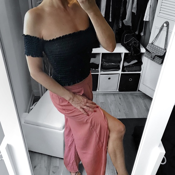 Mauve Chiffon Tulip Pants - Picture 3 of 6